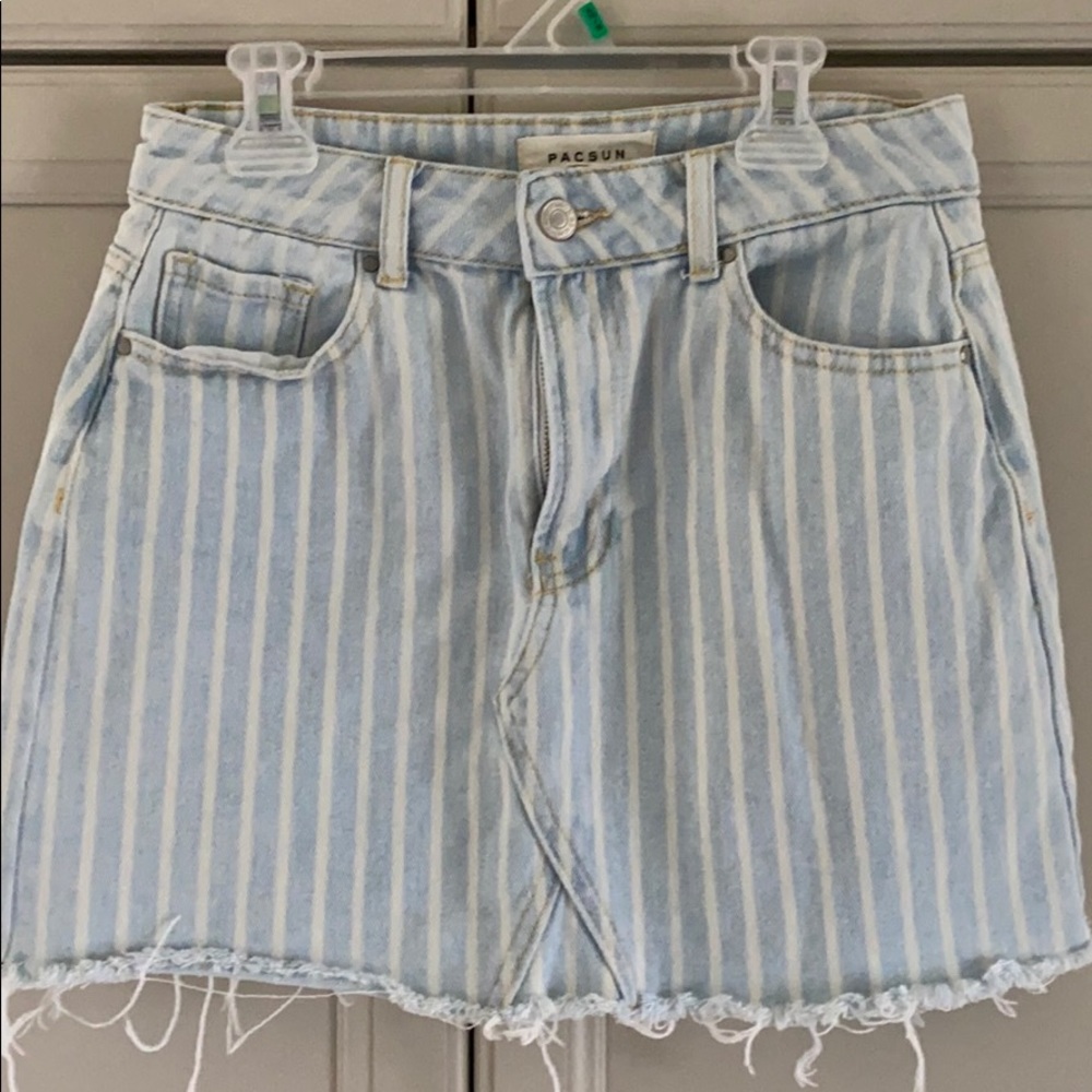 PacSun Striped Denim Skirt
